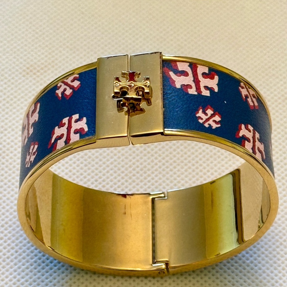 Tory Burch Gold and Blue Jewelry with Decorative Enamel - Picture 3 of 10